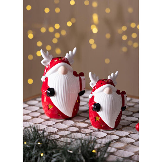 The Mia Dekoratif Yılbaşı Süsü Led Işıklı Cüce 10x8x14 Cm