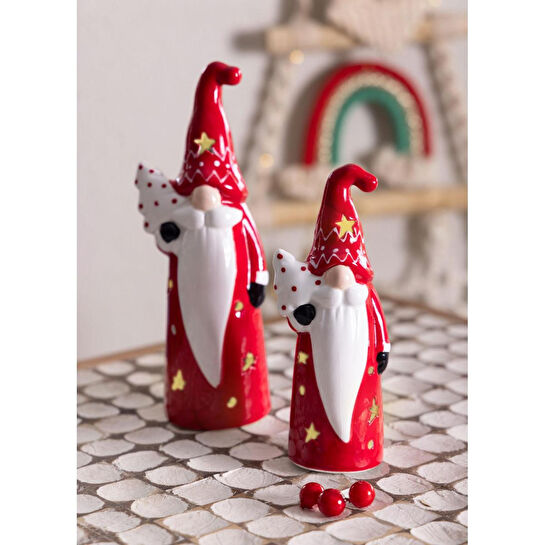 The Mia Dekoratif Yılbaşı Süsü Led Işıklı Cüce 6x6x17 Cm