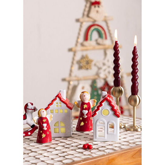 The Mia Dekoratif Led Işıklı Yılbaşı Evi 10x7x16 Cm