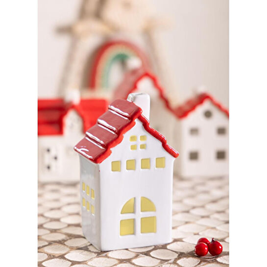 The Mia Dekoratif Led Işıklı Yılbaşı Evi 10x7x16 Cm