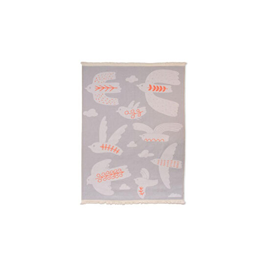 Itsy Bitsy Kids Kuş Desenli Makinede Yıkanabilir Pamuklu Çocuk Halısı - Bird Of Life Serisi