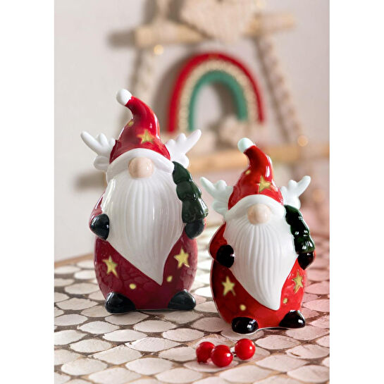 The Mia Dekoratif Yılbaşı Süsü Led Işıklı Cüce 10x8x17 Cm