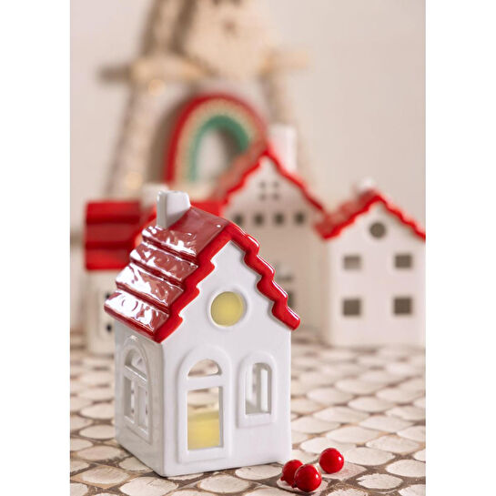 The Mia Dekoratif Tealight Yılbaşı Evi 9x8x15 Cm