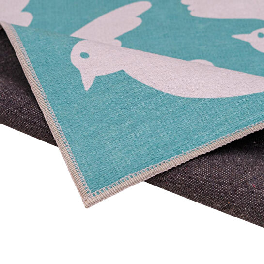 Itsy Bitsy Kids Bird Of Life Mint Yeşili Yıkanabilir Çocuk Halısı 120x160cm