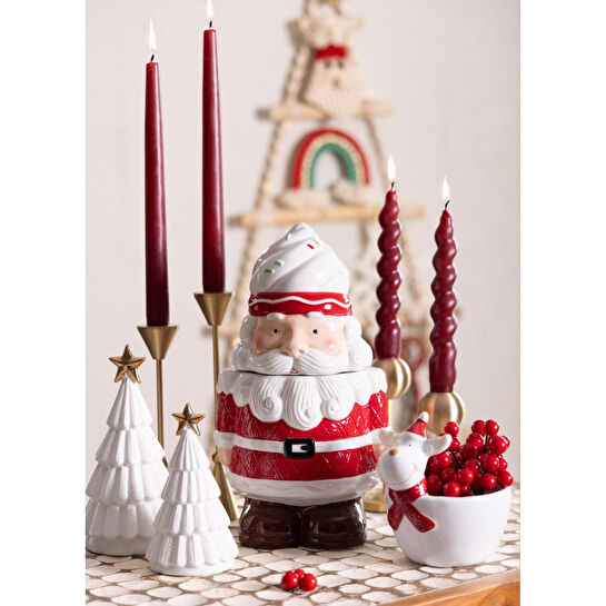 The Mia Dekoratif Led Işıklı Yılbaşı Ağacı Beyaz 8x8x14 Cm