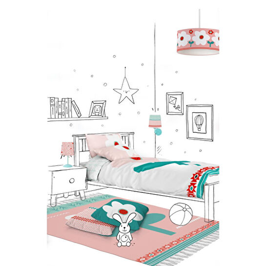 Itsy Bitsy Kids Big Flower Pembe Yıkanabilir Çocuk Halısı 120x160cm