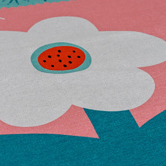 Itsy Bitsy Kids Big Flower Pembe Yıkanabilir Çocuk Halısı 120x160cm