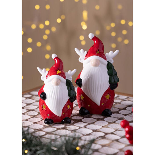 The Mia Dekoratif Yılbaşı Süsü Led Işıklı Cüce 8x7x13 Cm