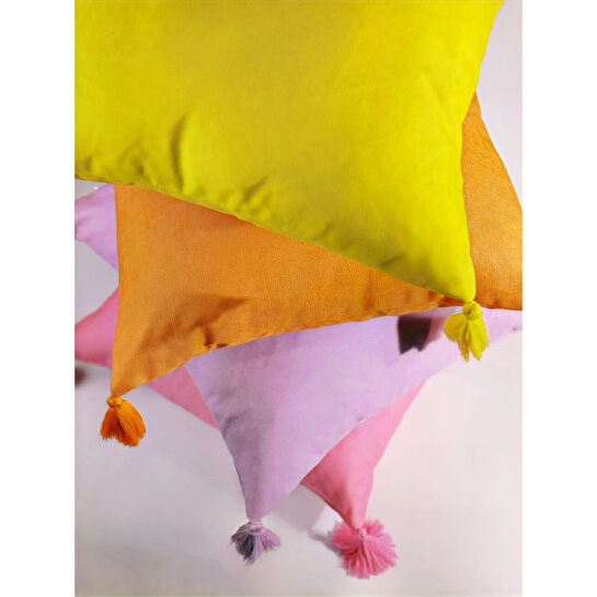 Maxxdeco 43x43 Cm Püsküllü Kırlent Kılıfı