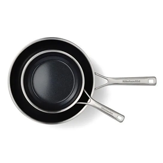 Kitchenaid Paslanmaz Çelik Kızartma Tavası Seti, Seramik Kaplama 20 Cm + 28 Cm
