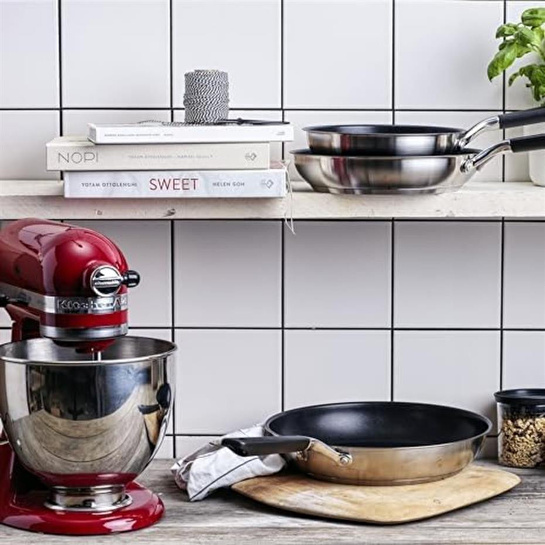 Kitchenaid Paslanmaz Çelik Kızartma Tavası Seti, Seramik Kaplama 20 Cm + 24 Cm + 28 Cm