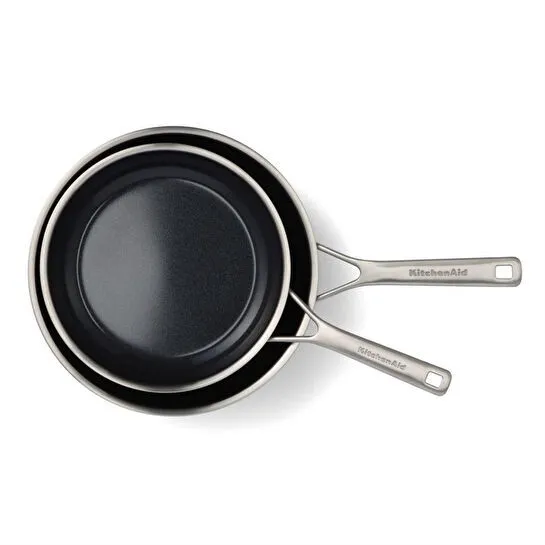 Kitchenaid Paslanmaz Çelik Kızartma Tavası Seti, Seramik Kaplama 24 Cm + 28 Cm