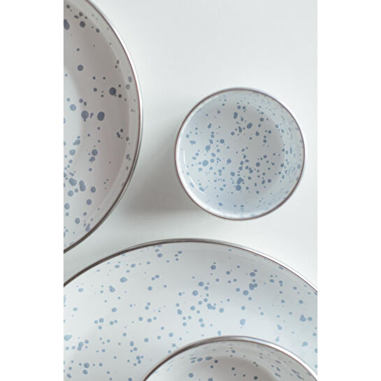 Emaylab Speckles Emaye 4’lü Kase Çerezlik, Kahvaltılık, Reçellik, Zeytinlik, Sunumluk Seti 8cm 200 Ml