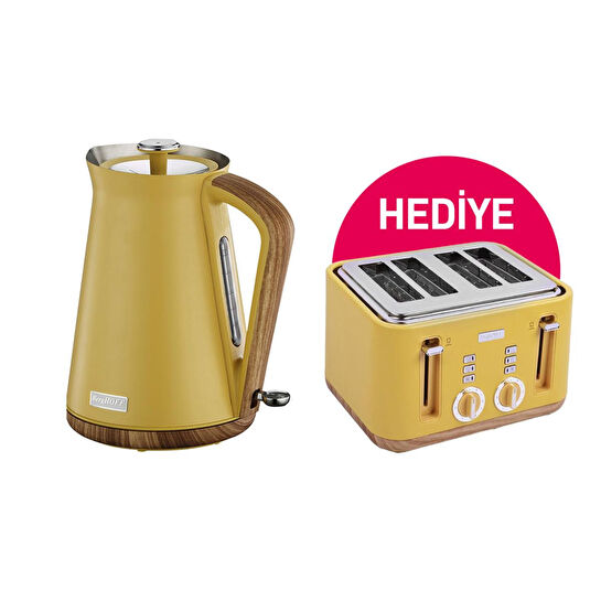 Berghoff Gem Natural 1.7 Litre Sari Su Isiticisi Ve Berghoff Ekmek Kizartma Makinesi