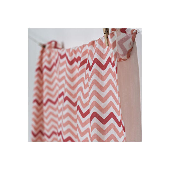Itsy Bitsy Kids Big Flower Pink Zigzag , Müslin Bebek Örtüsü , 100x100 Cm