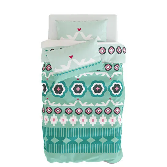 Itsy Bitsy Kids Sukha Nevresim Seti, Mint Yeşili, 140x200cm