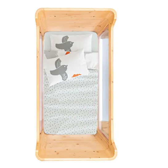 Itsy Bitsy Kids Bird Of Life Çift Taraflı Pamuk Saten Gri Bebek Nevresim Seti 100x150cm