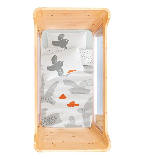 Itsy Bitsy Kids Bird Of Life Bebek Nevresim Seti, Gri, 100x150cm