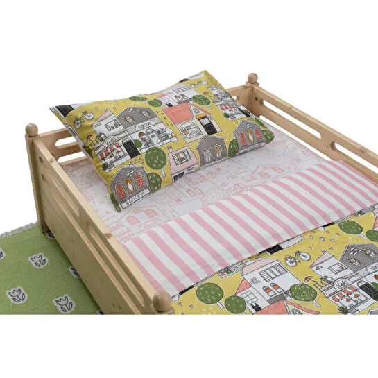 Itsy Bitsy Kids Neighbors Çift Taraflı Pamuk Saten Çok Renkli Çocuk Nevresim Seti 140x200cm