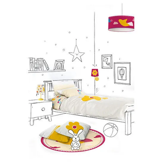 Itsy Bitsy Kids Amulet Çift Taraflı Pamuk Saten Sarı Çocuk Nevresim Seti 140x200cm