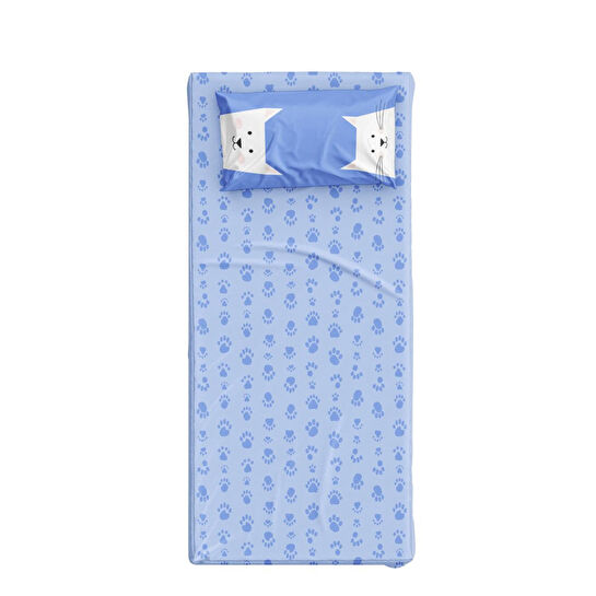 Itsy Bitsy Kids Organik Tek Kişilik Lastikli Çocuk Çarşaf Seti - Pati Desenli - Paws And Claws Serisi