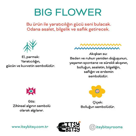 Itsy Bitsy Kids Big Flower Çift Taraflı Pamuk Saten Sarı Çocuk Nevresim Seti 140x200cm
