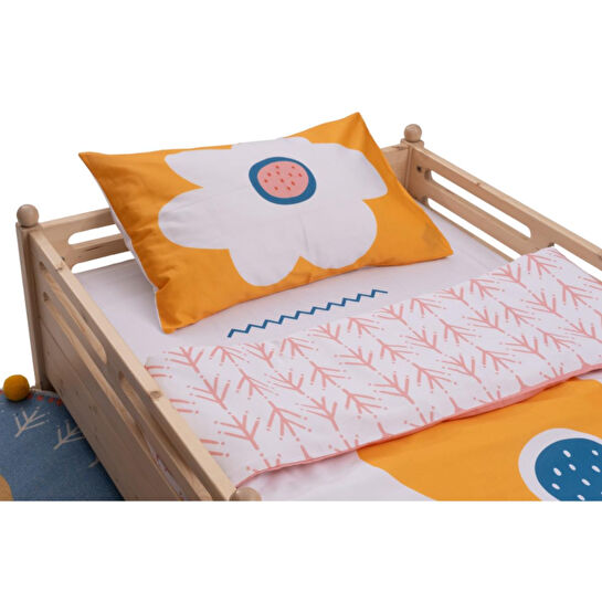 Itsy Bitsy Kids Big Flower Nevresim Seti, Sarı, 140x200cm