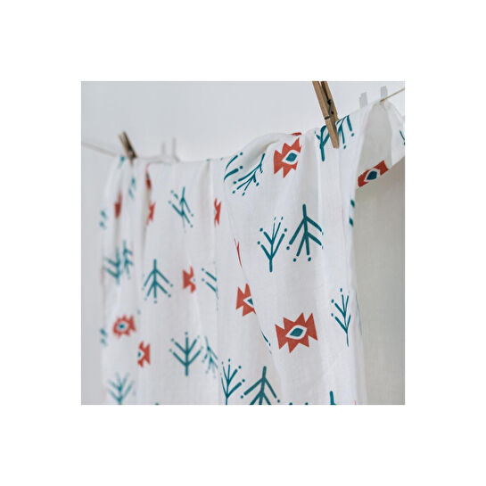 Itsy Bitsy Kids Big Flower Blossom Amulet, Müslin Bebek Örtüsü , 70x70 Cm