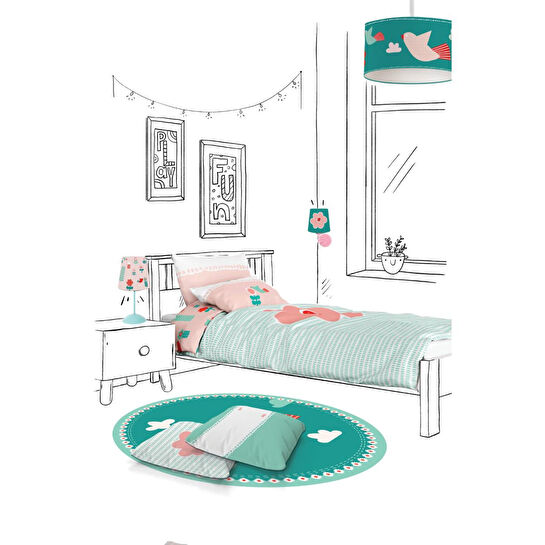 Itsy Bitsy Kids Amulet Çift Taraflı Pamuk Saten Pembe Çocuk Nevresim Seti 140x200cm