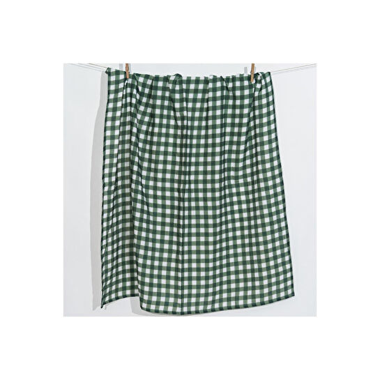 Itsy Bitsy Kids Petit Fleur Green Check , Müslin Bebek Örtüsü , 70x70 Cm