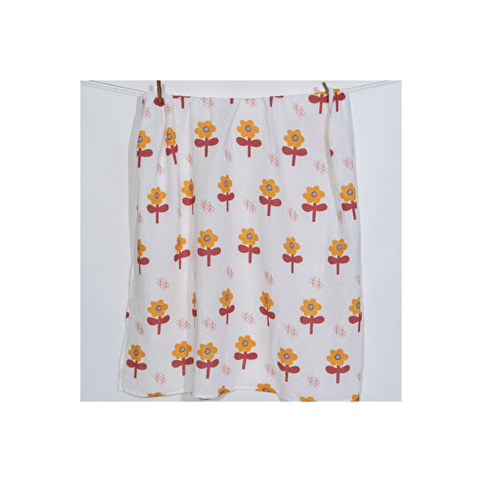 Itsy Bitsy Kids Big Flower Lemon, Müslin Bebek Örtüsü , 70x70 Cm