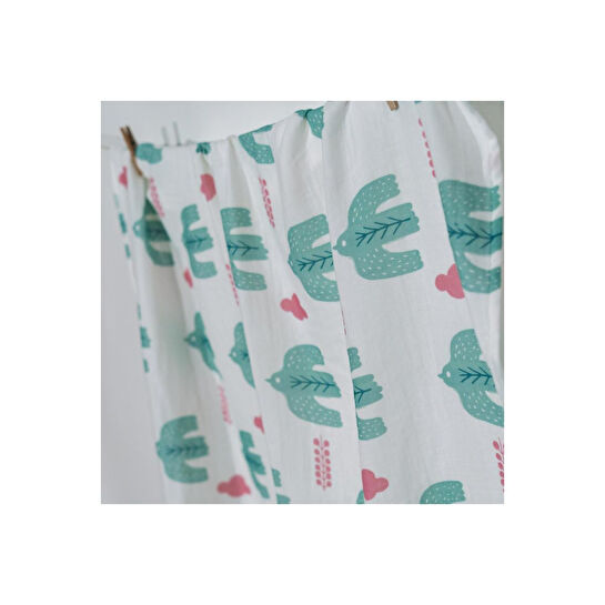 Itsy Bitsy Kids Bird Of Life Mint , Müslin Bebek Örtüsü , 70x70 Cm