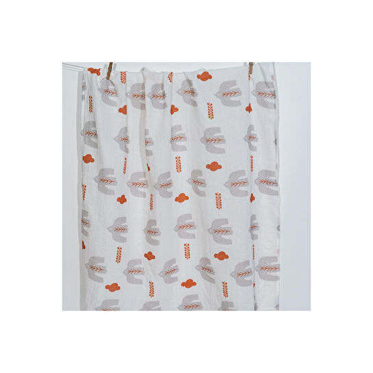 Itsy Bitsy Kids Bird Of Life Gri , Müslin Bebek Örtüsü , 70x70 Cm