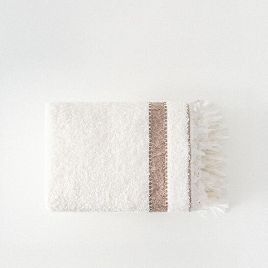 Green Black Galya 4'lü El Yüz Havlusu %100 Organik Kapok Bordürlü 50x90 Cm