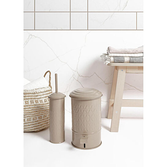 The Mia Prizma Çöp Kovası Banyo Karamel 5 Lt