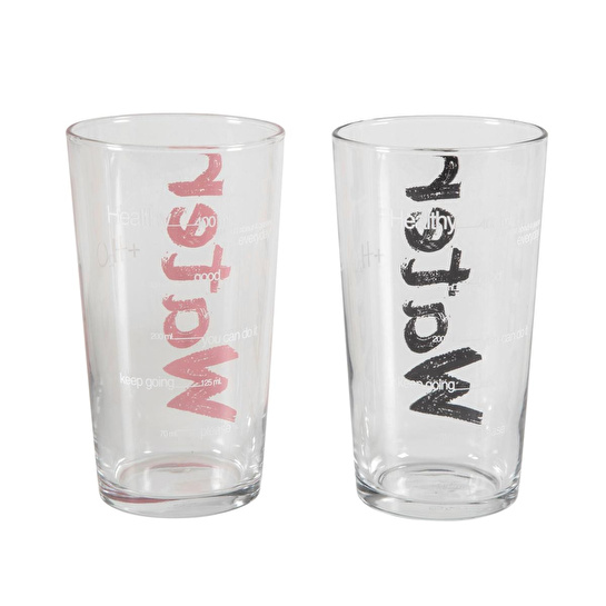 Mudo Home Water Bardak 570 Ml 2'li̇ Set -si̇yah&pembe