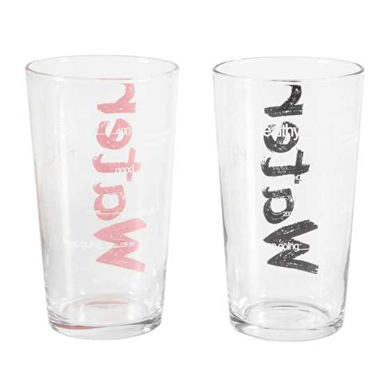 Mudo Home Water Bardak 570 Ml 2'li̇ Set -si̇yah&pembe