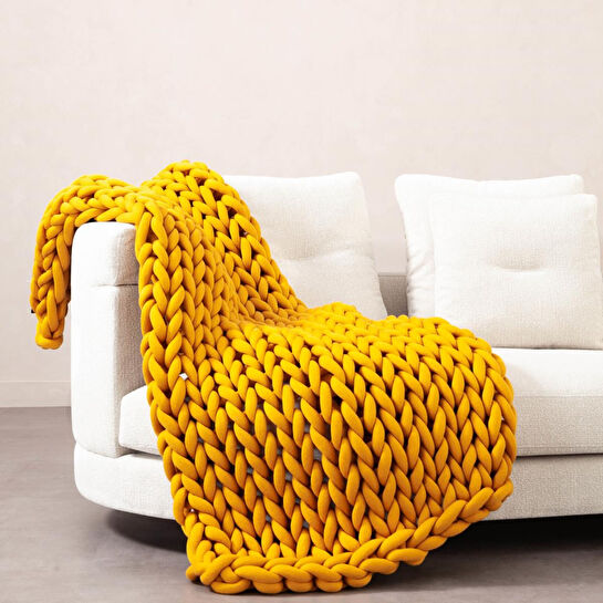 Mudo Home Abella Koltuk Şali Hardal 120x180