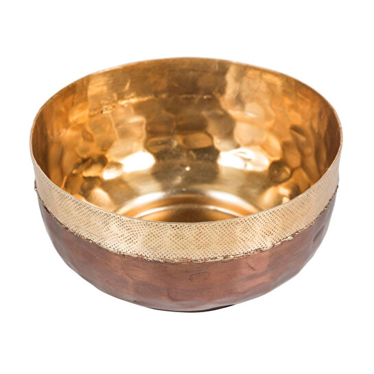 Mudo Home Horus Copper Dekorati̇f Kase 20 Cm