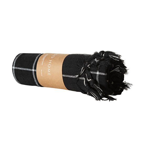 Mudo Home Edwin Si̇yah Çok Amaçli Örtü 140x140