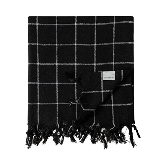 Mudo Home Edwin Si̇yah Çok Amaçli Örtü 140x140