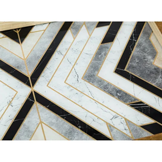 Mudo Home Line Dekorati̇f Tepsi̇ 31x42cm Gold