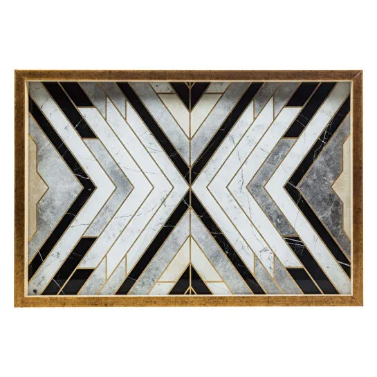 Mudo Home Line Dekorati̇f Tepsi̇ 31x42cm Gold