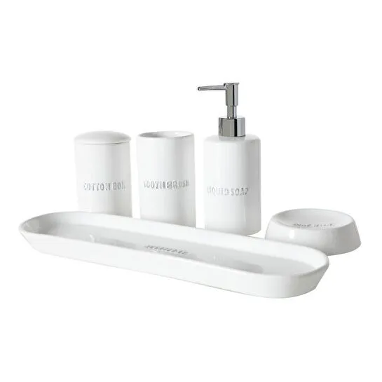 Mudo Home Pintura Beyaz 5'li̇ Kutulu Banyo Seti̇