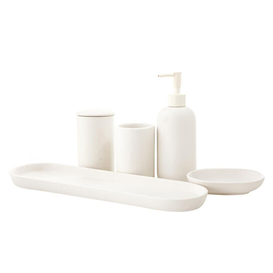 Mudo Home Mat Beyaz 5'li̇ Kutulu Banyo Seti̇