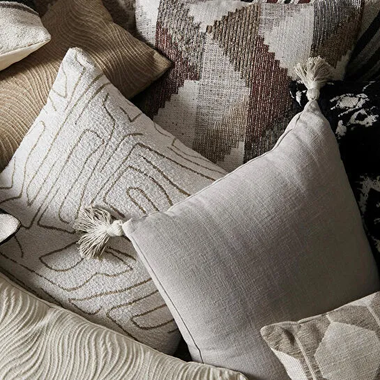 Mudo Home Alba Kirlent Püsküllü Krem 45x45