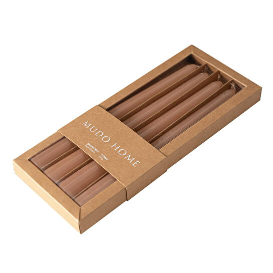 Mudo Home 4lü Şamdan Mum Bej 25cm