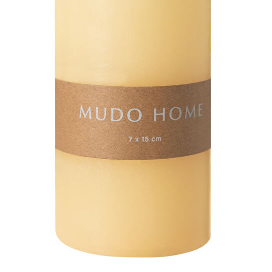 Mudo Home Sütun Mum Krem 7x15cm