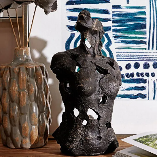 Mudo Home Abstract Woman Si̇yah Bi̇blo 12x22x36cm