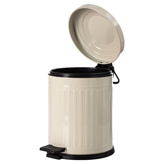 Mudo Home 5lt Pedalli Vintage Çöp Kovasi Krem